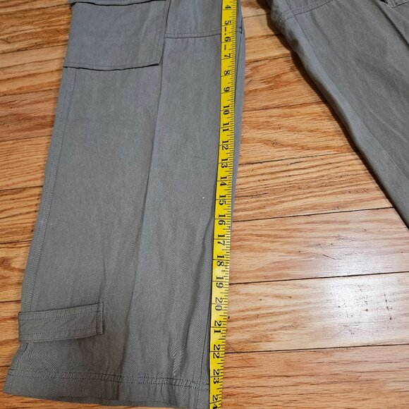 Womans light Olive green minimalist utility cargo pocketed pants size XS - Picture 7 of 8